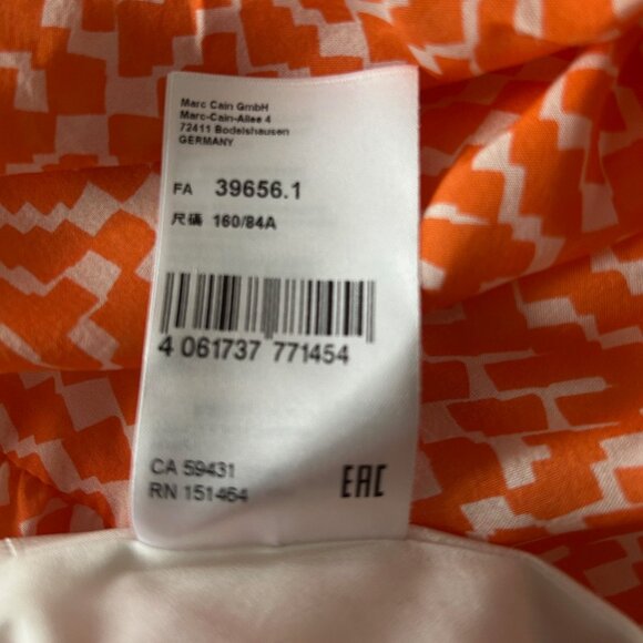 Marc cain Orange Silk Dress Sz 2 - Picture 6 of 9